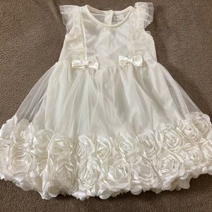 Nannette Ivory Rosette Tulle Party Dress